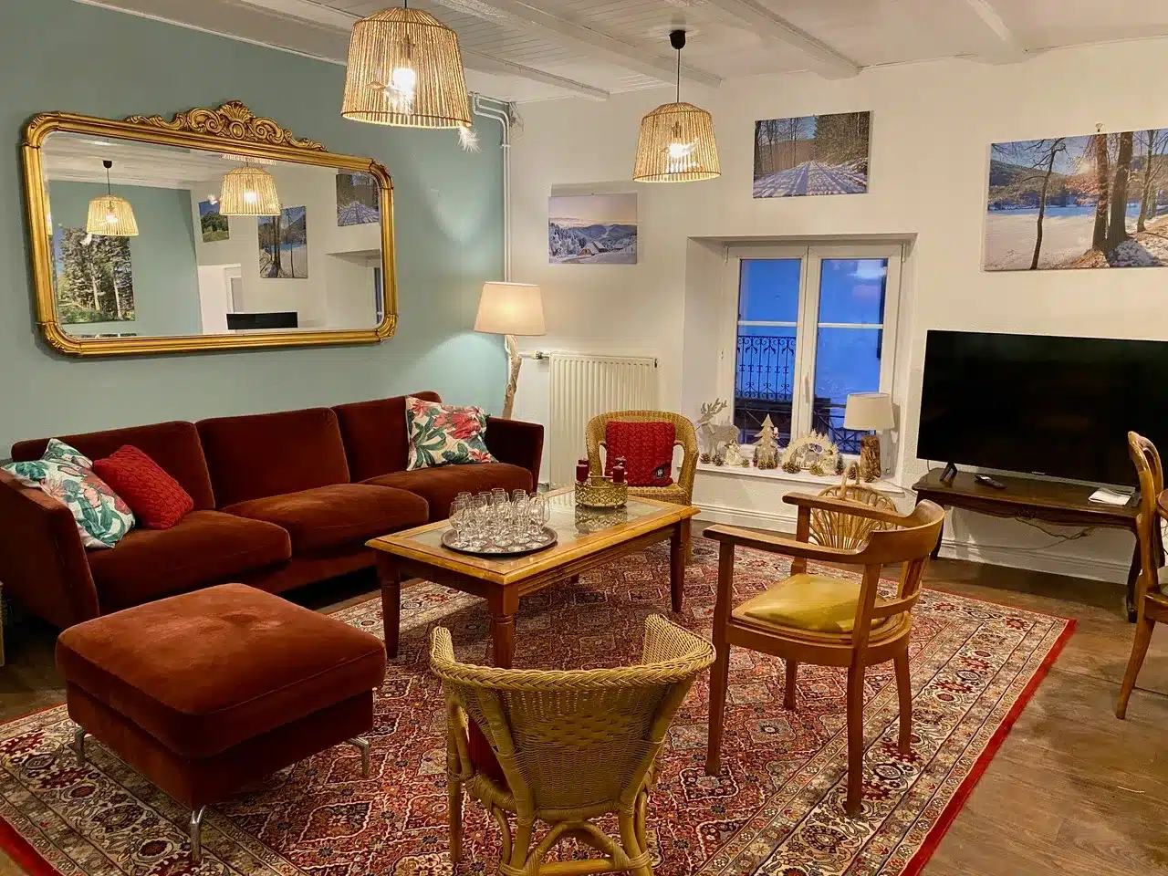 Salon commun des gites de l'Hostellerie Alsacienne